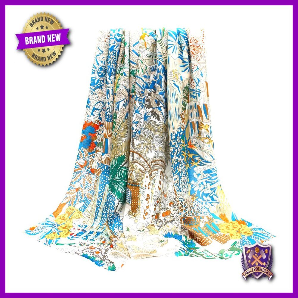 Large 43" Square Silk Scarf Shawl Head Wrap Lightweight Versatile Accessory